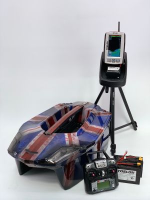 Toslon Xboat Union Jack with Toslon TF740 Fishfinder, GPS and Autopilot