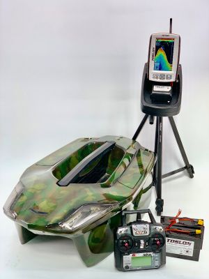 Toslon XBoat Forest Camo With TF740 GPS Autopilot Fishfinder