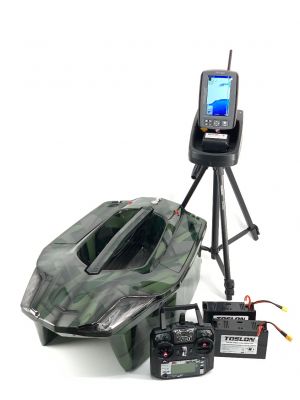  Toslon XBoat 3D Dark Green Camo with TF740 GPS Autopilot Fishfinder