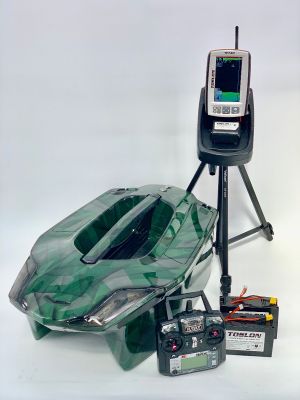 Toslon XBoat Space Green Camo with Toslon TF740 Fishfinder, GPS, Autopilot